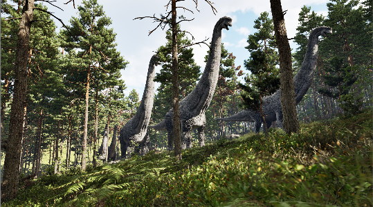 恐龙怪兽巢穴游戏截图-夜间生存场景